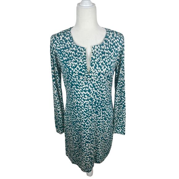 Diane Von Furstenberg Reina Long Sleeve Shift Dress 100% Silk Classic Size 8 - Picture 2 of 14